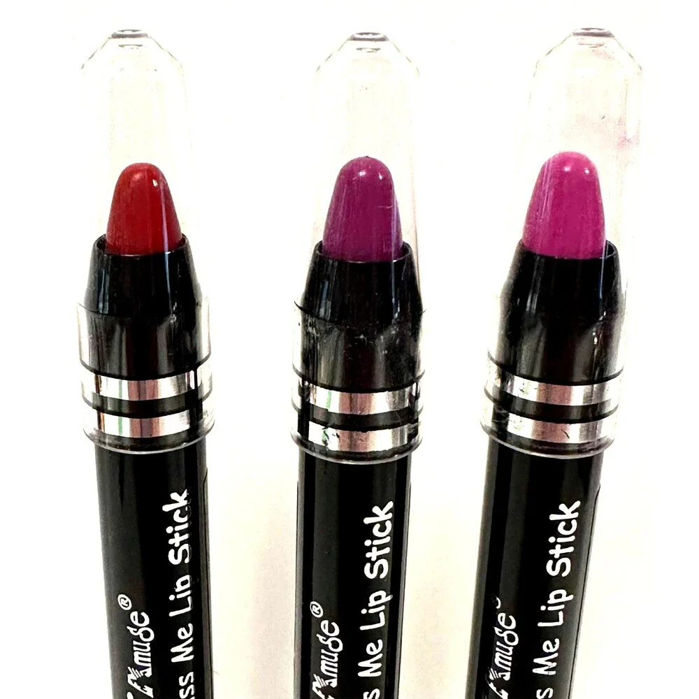 3x Amuse XoXo Kiss Me Lipstick Pink Red Purple NEW